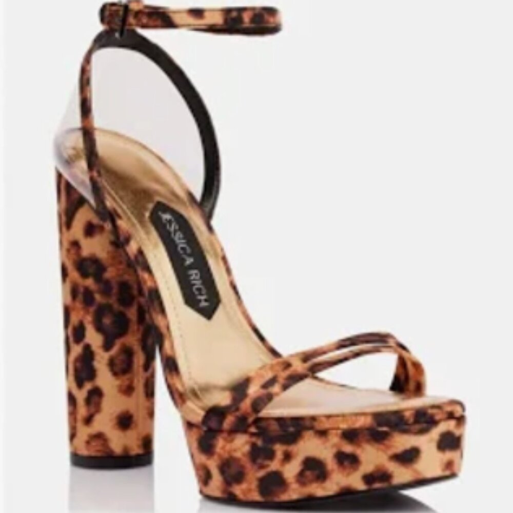 Women's JESSICA RICH Platform Sandal in Leopard - Size 38 New Without Box